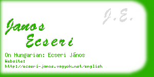 janos ecseri business card